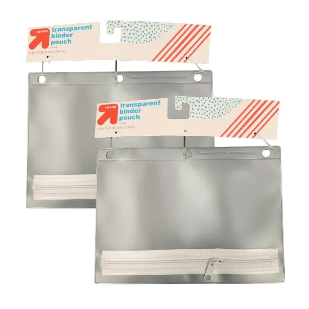 Up and Up Transparent Binder Pouch Clear 2pk